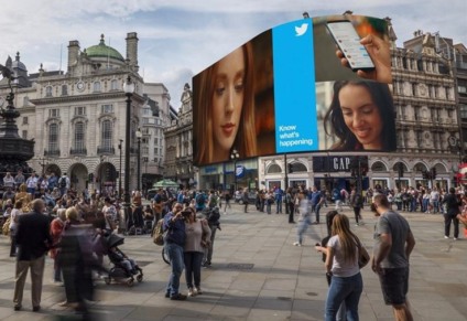 Twitter estreia na Picadilly Lights em Londres