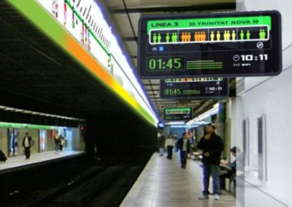 Display inovador no metrô de Barcelona