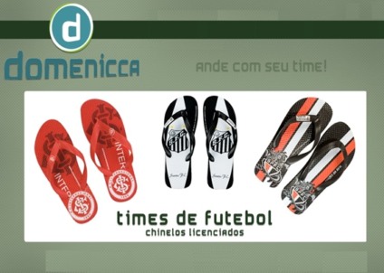 Empresa Domenicca expõe chinelos dos times