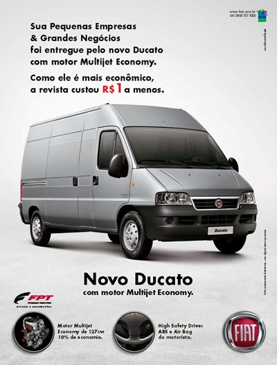 Fiat divulga Ducato com desconto em revista
