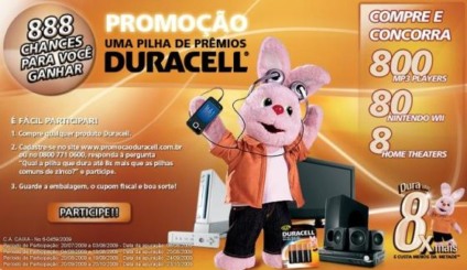Duracell vem com uma pilha de prêmios