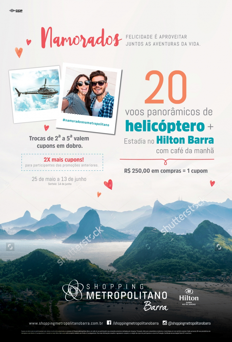 Metropolitano Barra sorteia vôos de helicóptero e estadias no Hilton Metropolitano Barra sorteia vôos de helicóptero e estadias no Hilton
