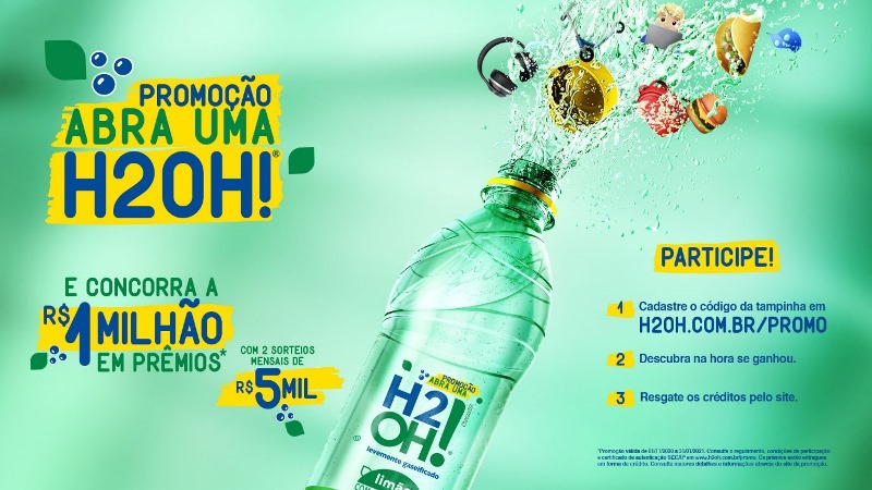 Ação promo da H2OH! vai distribuir R$1 milhão em prêmios