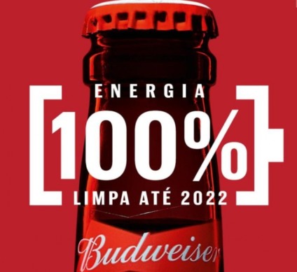 Budweiser será 100% produzida e distribuída com energia limpa