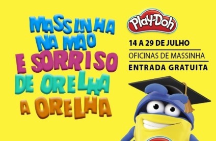 Oficina de massinha de modelar Play-Doh é atração para as crianças no Canoas Shopping