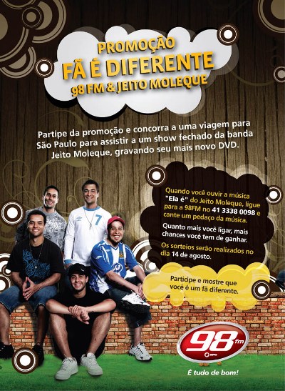 98FM com a promo "Fã é diferente"