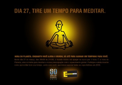 Engenhonovo apoiou a Hora do Planeta