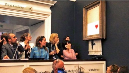 Banksy mostra como picotou ao vivo sua obra em leilão