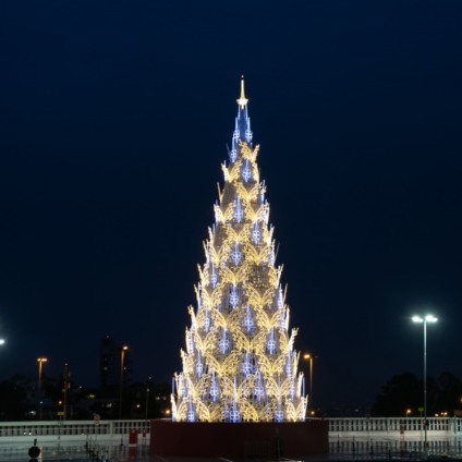 Maior árvore de Natal de BH pode ser vista por dentro