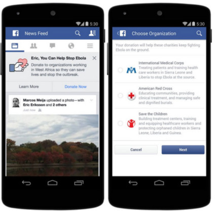 Facebook entra na luta contra o ebola