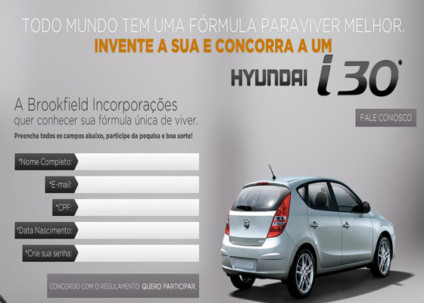 “Invente sua fórmula” na promoção da Brookfield