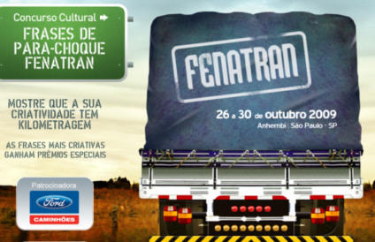 Ação promo com frases de para-choque de caminhão