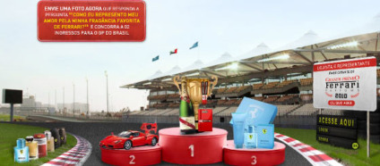Na Fórmula 1 com a ação promo dos perfumes Ferrari