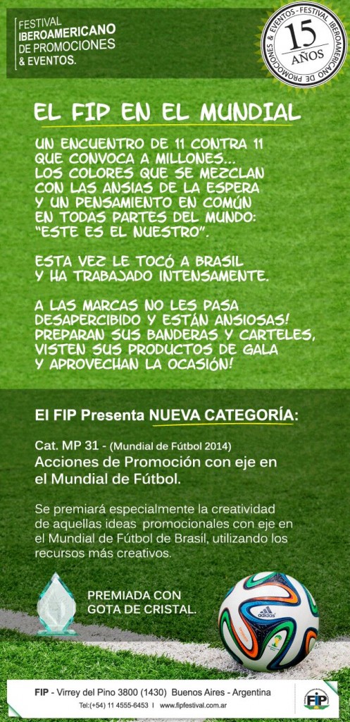 FIP vai premiar ações com foco na Copa 