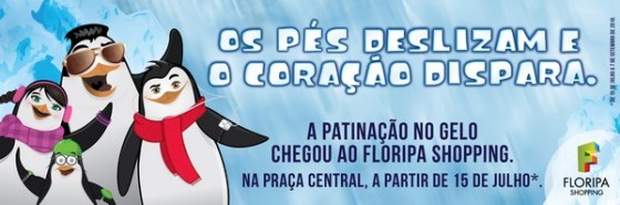 Pista de patinação no gelo no Floripa Shopping