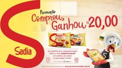 Sadia vai premiar consumidores na compra de lasanhas