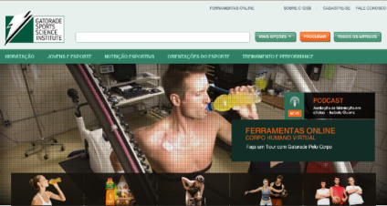 Site da Gatorade Sports é criação da AgênciaClick
