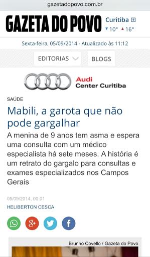 App da Gazeta do Povo compartilha notícias pelo WhastApp