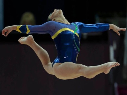 Daniele Hypolito durante as competições de Ginástica Artística na Arena North Greenwich nos Jogos Olímpicos de Londres em 29 Julho 2012 em Londres, Inglaterra. Foto: Alaor Filho/AGIF/COB