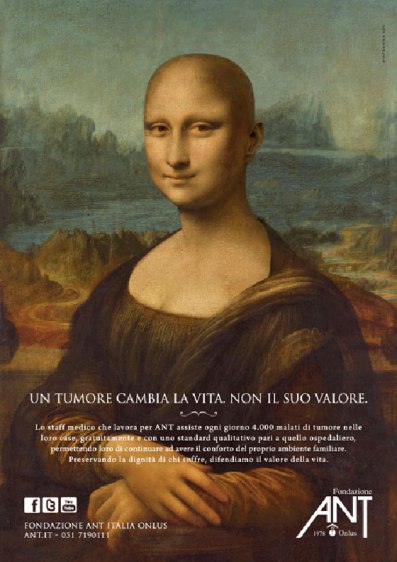 Mona Lisa fica careca em prol dos portadores de câncer