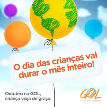 Crianças viajam de graça na ação promo da GOL