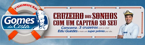 Cruzeiro dos sonhos na ação promo do Gomes da Costa
