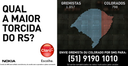 Claro acirrou disputa entre torcedores gaúchos