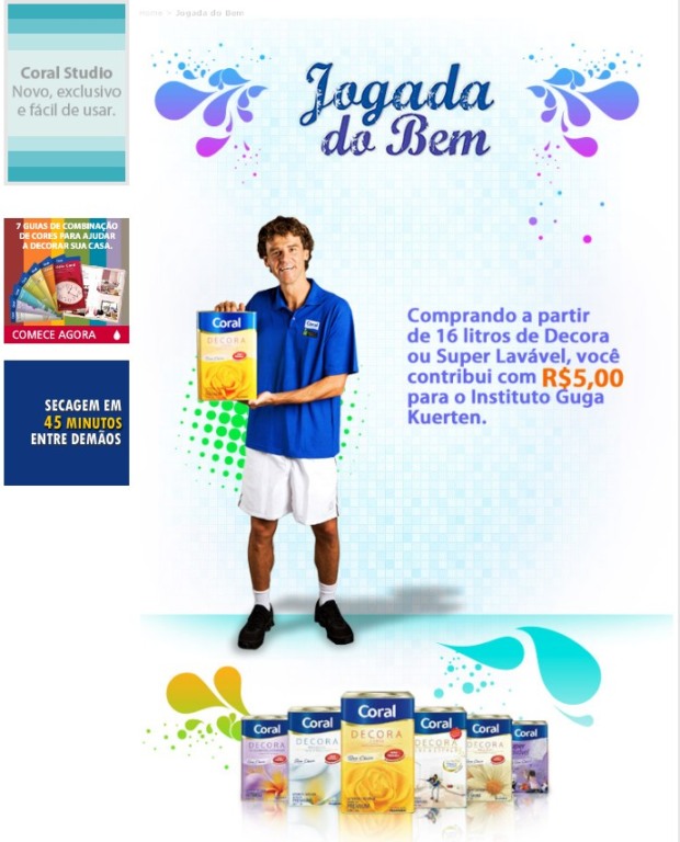 Coral e Guga Kuerten iniciam a promo “Jogada do Bem”