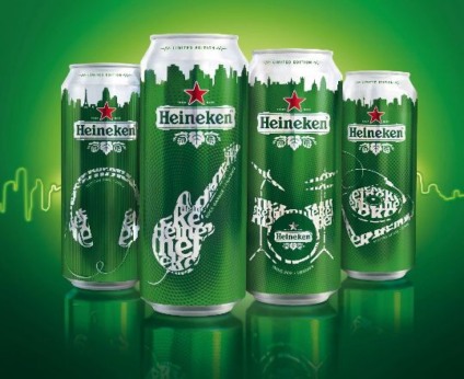 Heineken com latas personalizadas para eventos musicais