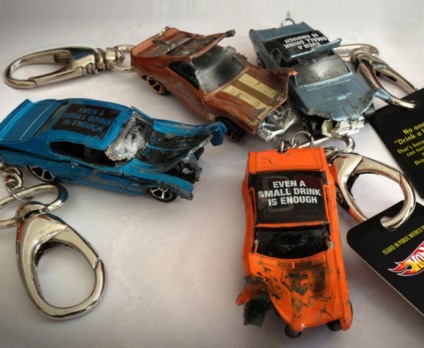 Hot Wheels says "Don't drink and drive"
