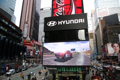 Videogame da Hyundai invade a Times Square