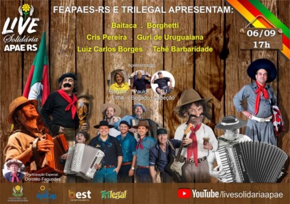 Live Solidária Apae RS marca a abertura dos festejos Farroupilha