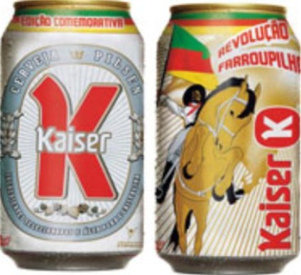 Farroupilha com embalagem temática da Kaiser
