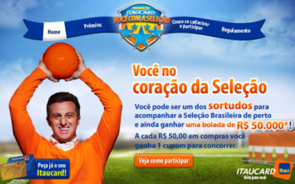 Itaucard faz promoção para fãs de futebol