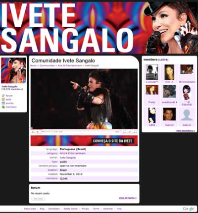 Show de Ivete Sangalo com transmissão ao vivo no Orkut