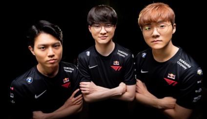 Cuzz, Faker and Teddy pose for a portrait in South Korea on November 23, 2020. // SI202012010125 // Usage for editorial use only //
