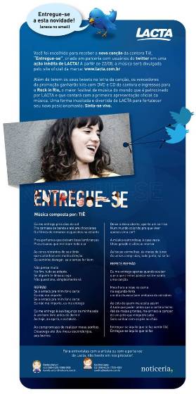 Tiê cantará música composta em ação promocional