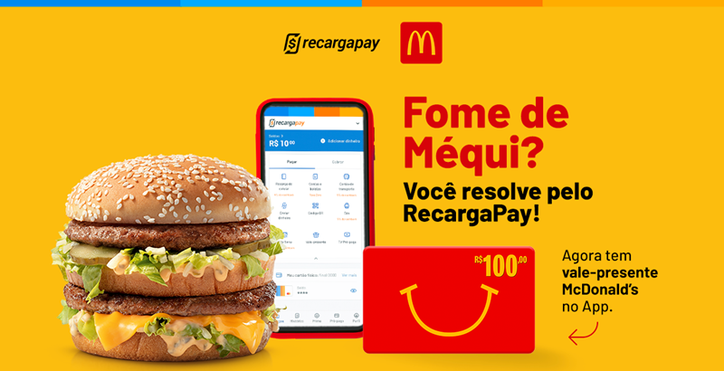 Gift Card McDonald's chega primeiro na RecargaPay