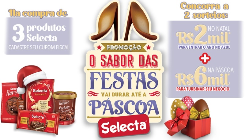 Promo da Selecta Chocolates terá mais de 400 prêmios até a Páscoa