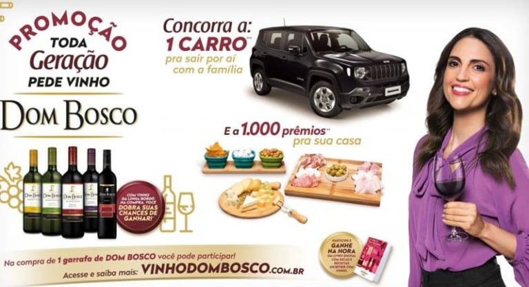 Promo da Vinho Dom Bosco irá sortear um carro 0km