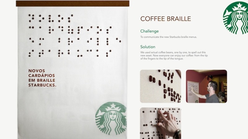 Starbucks oferecerá cardápio em Braile e letras grandes