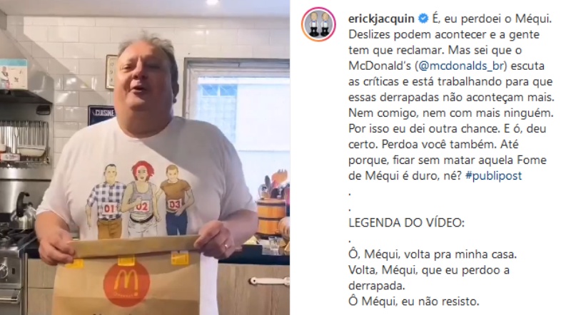 Méqui convida Erick Jacquin para uma nova experiência