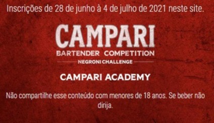 Abertas as inscrições para o Campari Bartender Competition