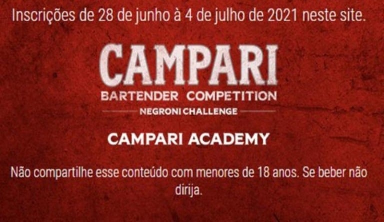 Abertas as inscrições para o Campari Bartender Competition
