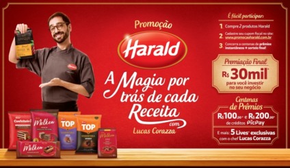 Chef confeiteiro Lucas Corazza estrela promo da Harald