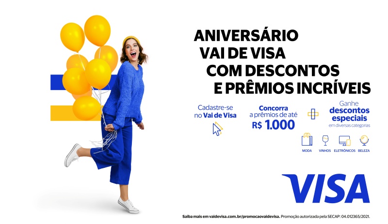 Aniversário do Vai de Visa sorteará prêmios de até R$ 1.000,00