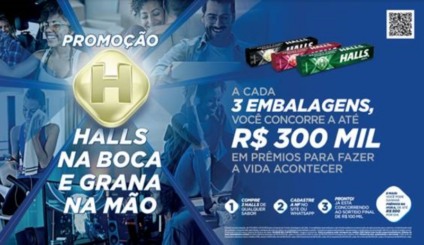 'Halls na Boca e Grana na Mão' vai sortear mais de R$ 300 mil