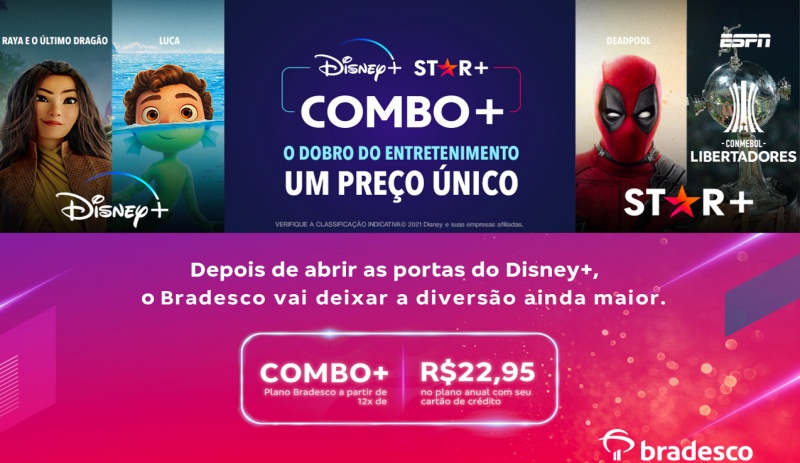 Clientes dos cartões Bradesco têm desconto no Disney+ e Star+