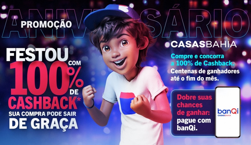 Casas Bahia celebra aniversário com o banQi