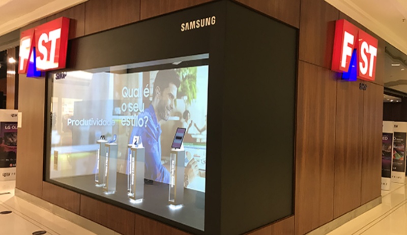 Fast Shop e Samsung idealizam vitrine interativa inédita